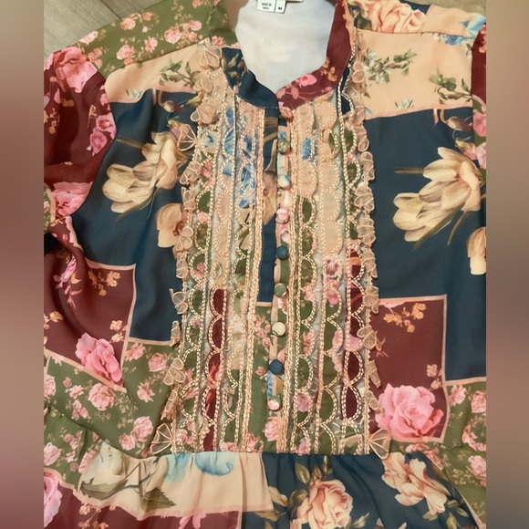 Sachin + Babi Patchwork Multicolor Floral Print Mini Dress Size Medium - Picture 6 of 15